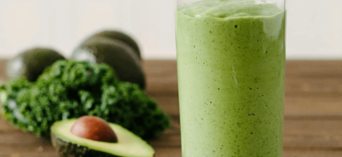 Kale Spinach Smoothie with Avocado and Apple - HealtHappiness Nutrition